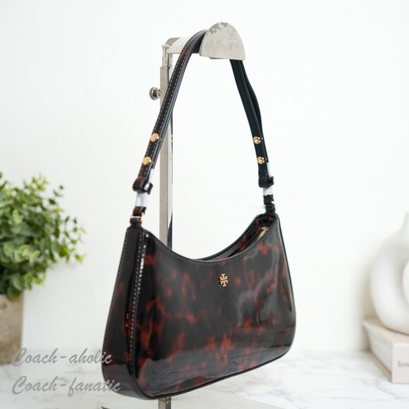 Tory Burch Emerson Tortoise Patent Leather Shoulder Bag 165969 - Picture 2 of 9